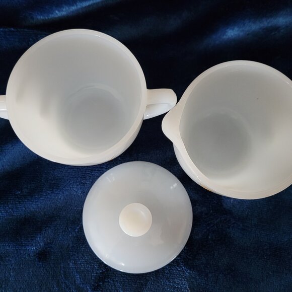 Vintage Fire King Golden Wheat Cream and Sugar Set - Picture 2 of 3
